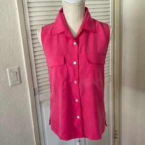 SILKLAND Pink Top, 100% Silk Sleeveless Blouse, size‎ Small